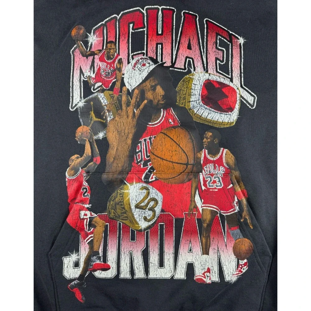 NWT Nike Jordan Michael Jordan Graphic Hoodie Black Red‎ Mens Size L HJ4396-045